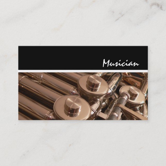 Carte De Visite French Horn Player Enseignant Music Studio Musicie (Devant)