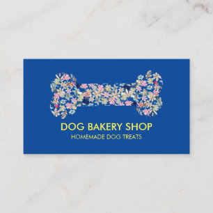 Carte De Visite Friandises pour chien maison Navy Yellow Bone