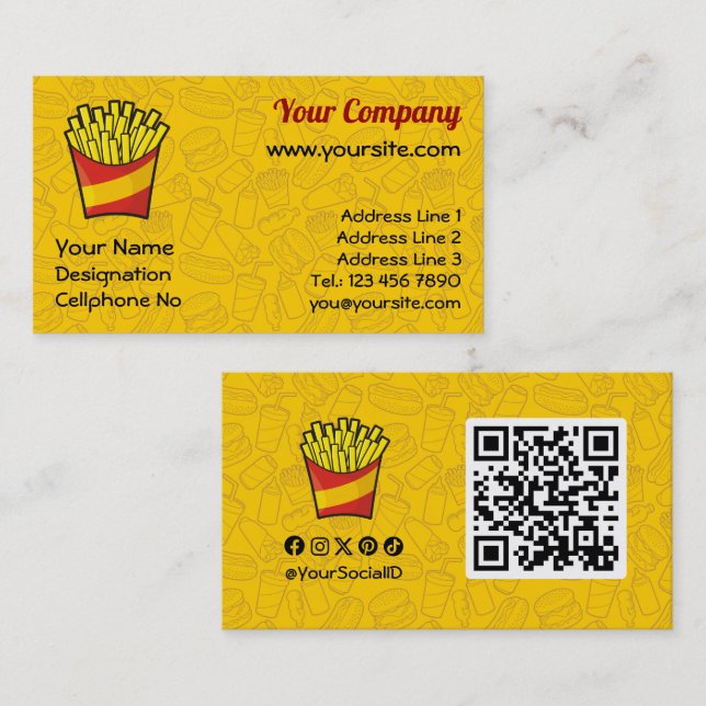 Carte De Visite Fries françaises (Devant / Derrière)