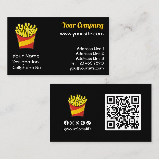 Carte De Visite Fries françaises (Devant / Derrière)