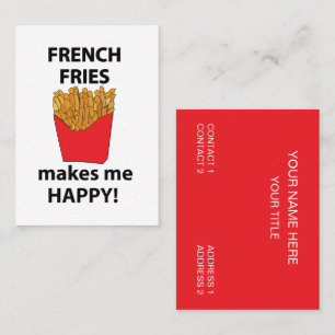 Carte De Visite Frites Restaurant Fast Food Frites