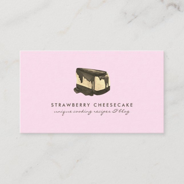 Carte De Visite Fromage rose Croûte aux fraises Dessert (Devant)