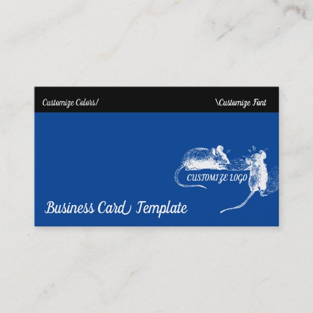 Carte De Visite Fromage Souris Art - Deux souris (Devant)