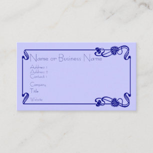 Carte de visite frontalier bleu foncé Art déco