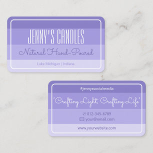 Carte De Visite Frontière Carré moderne Pastel Rainbow Ombre Lilac