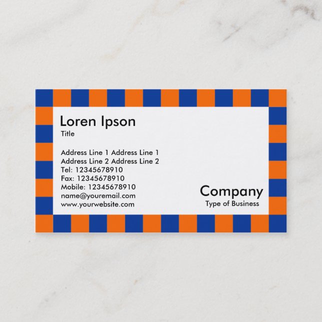 Carte De Visite Frontière de contrôle - bleu et orange (Devant)