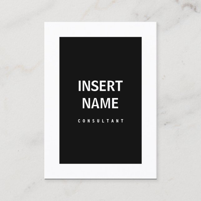 Carte De Visite Frontière moderne de Minimalistisch noire et (Devant)