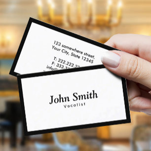 Carte De Visite Frontière noire simple de chanteur