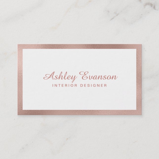 Carte de visite frontière rose Gold Foil (Devant)