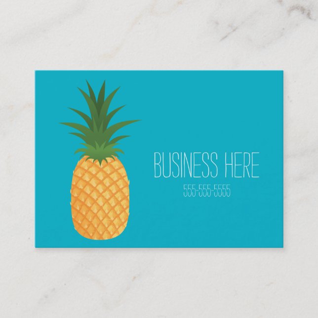 Carte De Visite Fruit graphique à ananas Tropical élégant (Devant)