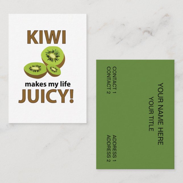 Carte De Visite Fruit Kiwi (Devant / Derrière)