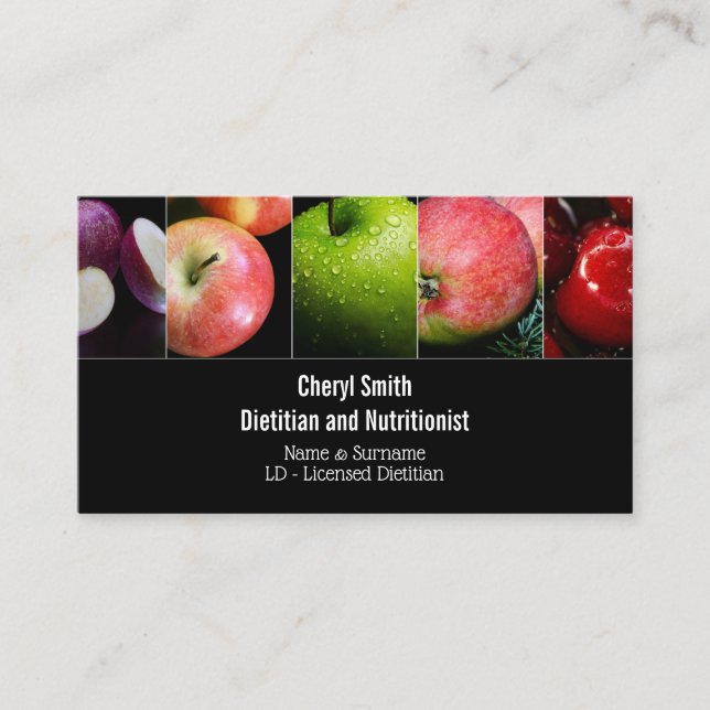 Carte De Visite Fruit pomme collage photo aliments biologiques sai (Devant)