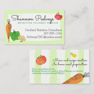 Carte De Visite Fruit végétal bio chef nutritionniste 