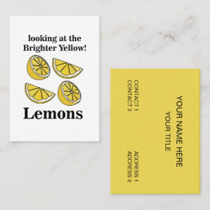 Carte De Visite Fruits De Citrons Regardant Les Citrons Jaunes Plu