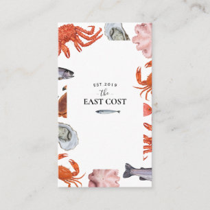 Carte De Visite fruits de mer, BBQ de poissons et restaurant de