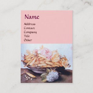 CARTE DE VISITE FRUITS DE SAISON 6 - HARICOTS ET ROSE