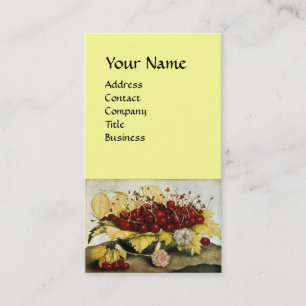 Carte De Visite FRUITS DE SAISON /CHERRIES ET CARNATIONS, Monogram
