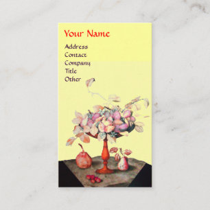 Carte De Visite FRUITS DE SAISON, FLEURS, MONOGRAMME FEUILLE Yello