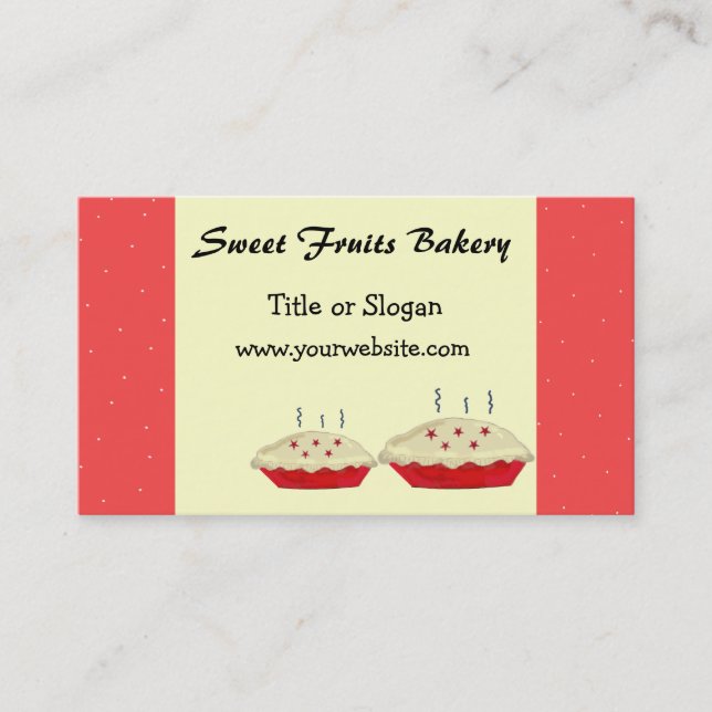 Carte De Visite Fruits doux Boulangerie Design (Devant)