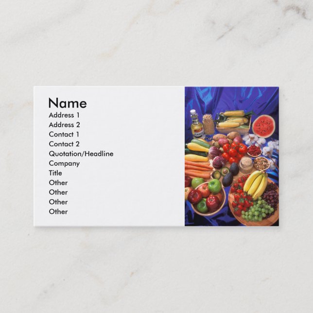 Carte De Visite Fruits et légumes (Devant)