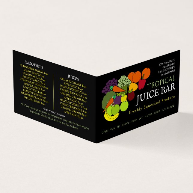 Carte De Visite Fruits et légumes, Bar à jus, détails (Extérieur)