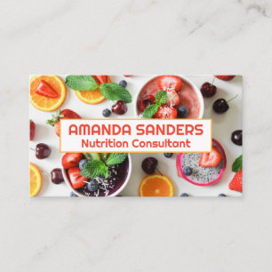 Carte De Visite Fruits et smoothies éparpillés sur la table