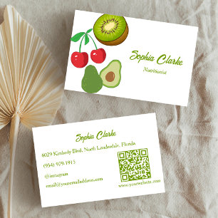 Carte De Visite Fruits professionnels QR Code Diéticienne
