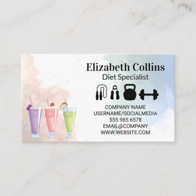 Carte De Visite Fruits Smoothies | Équipement De Salle De Sport (Devant)