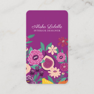 Carte De Visite Fruits tropicaux et rose botanique Fleur sauvage