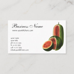 Carte De Visite Fruits vintages de pastèques, Grands ronds, Alimen