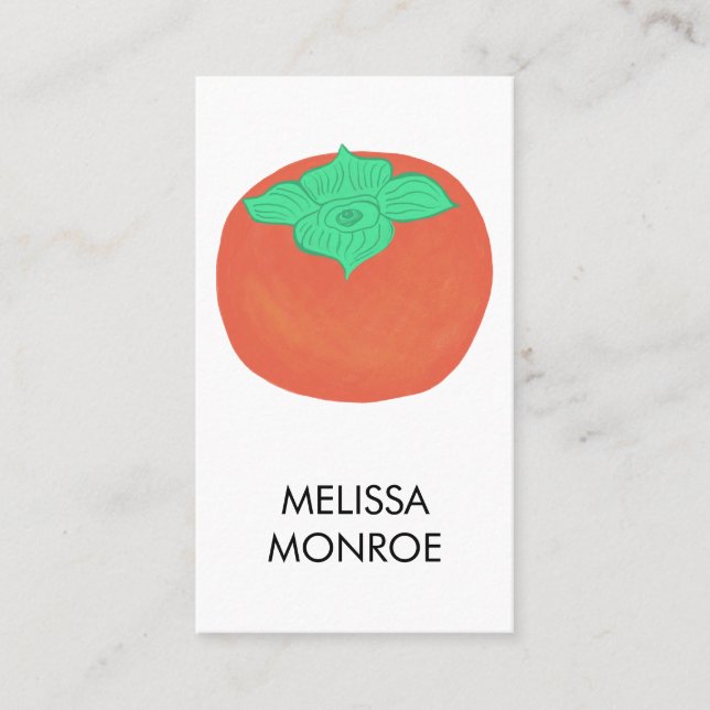 Carte De Visite FRUITY FUN : persimmons illustrés (Devant)