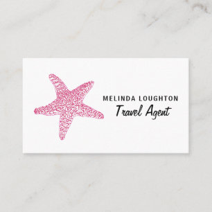 Carte De Visite Fuchsia Pink Beach Starfish, Travel & Tourism