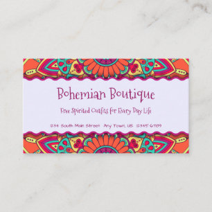 Carte De Visite Fun Bright Bohemian Mandala