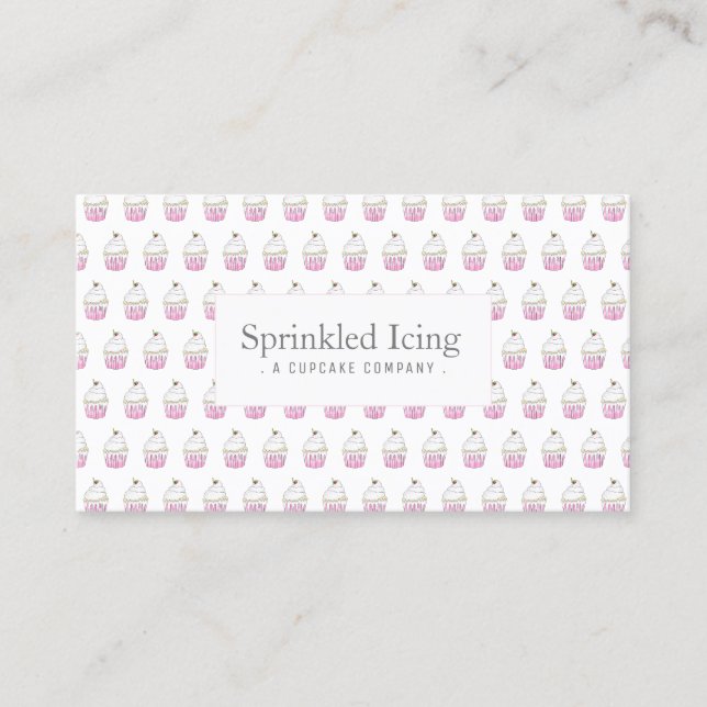 Carte de visite Fun Cute Unicorn Rainbow Cupcake (Devant)