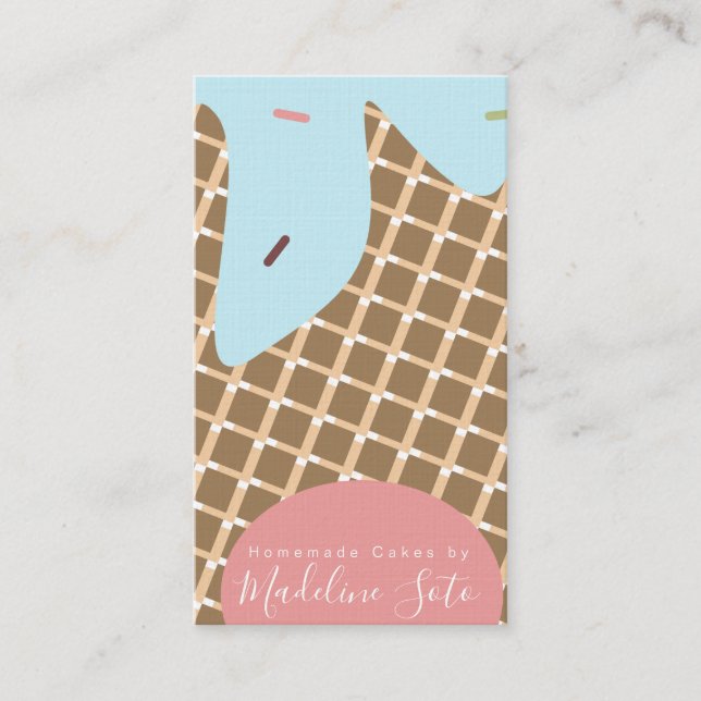 Carte De Visite Fun Frosting Dristing Cake Bakery Waffle Motif (Devant)