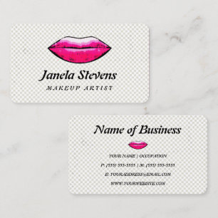 Carte De Visite Fun Hot Rose Lips Retro Grunge Artiste maquillage