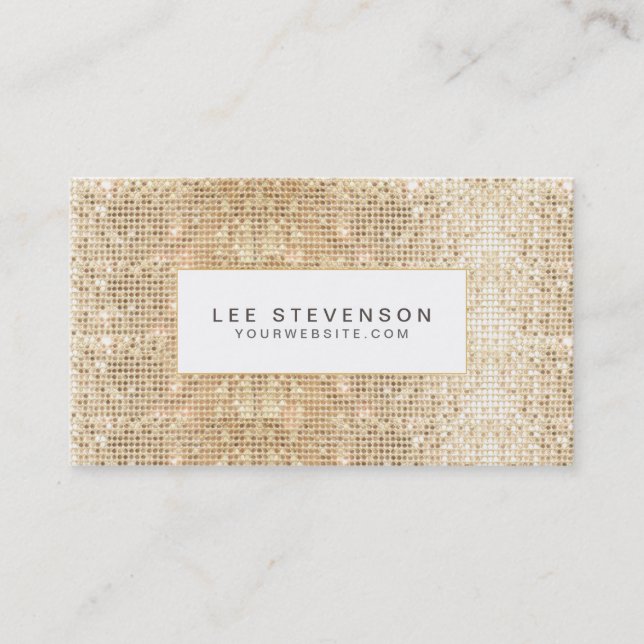 Carte De Visite Fun Trendy Sparkly Gold Sequins Beauté (Devant)