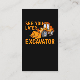 Carte De Visite Funky Construction Excavator Dit Garçons Toddler