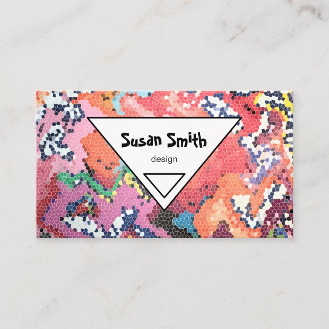 Carte De Visite Funky Pink Pastels Abstrait (Devant)