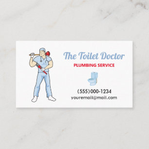 Carte De Visite Funky Plumber Doctor Contractor Plumbing Service