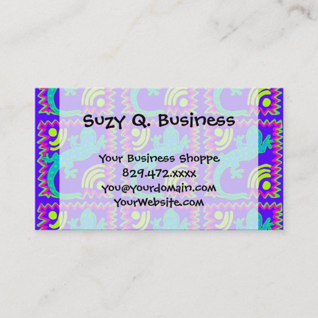 Carte De Visite Funky Polka Dot Lizard Motif Animaux (Devant)
