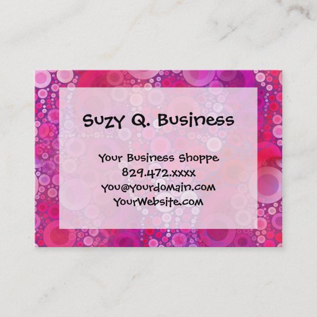 Carte De Visite Funky Purple Rose Cercles Concentrés Fille Motif (Devant)