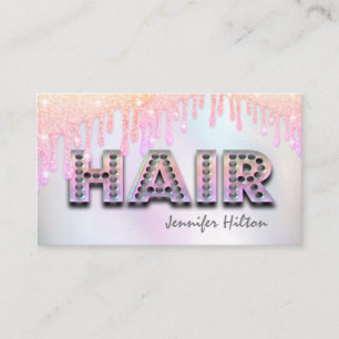 Carte De Visite Funky rétro holographic glittery goutte les cheveu