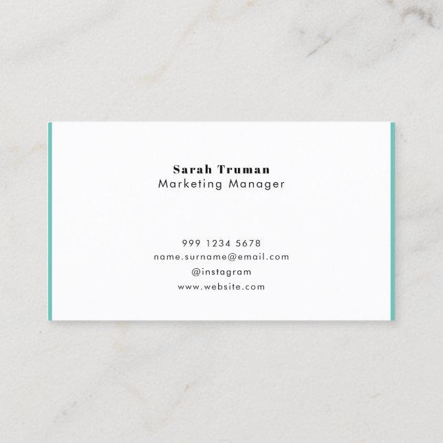 Carte De Visite Funky Rétro Minimal Fumée tendance Blue Feminine (Dos)