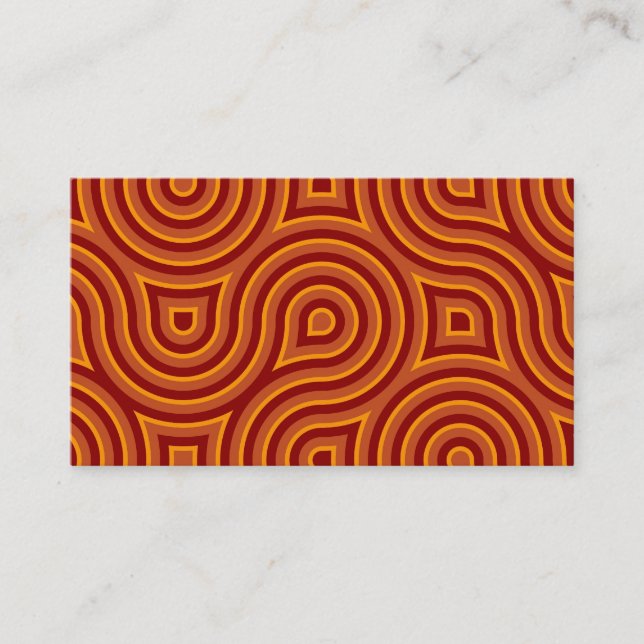 Carte De Visite Funky Wild Circle Motif sans couture Orange (Devant)