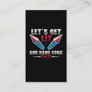 Carte De Visite Funny American Flag Feu d'artifice 4e de J