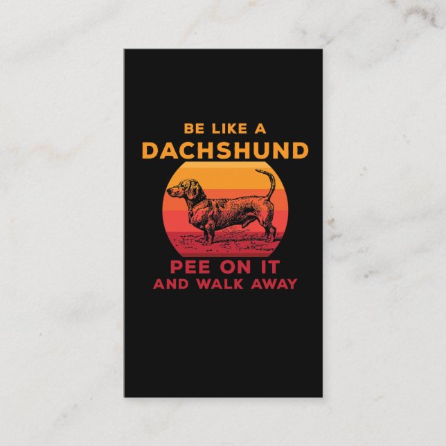 Carte De Visite Funny Amoureux des chiens sarcastique Dachshund (Devant)