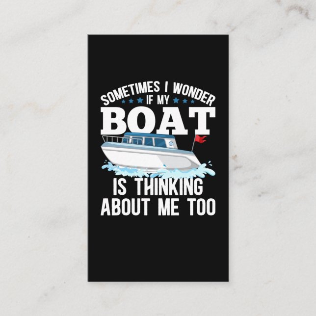 Carte De Visite Funny Boating Capitaine Humour à voile (Devant)