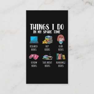 Carte De Visite Funny Bookworm auteur Novel Lecture Livre Lover