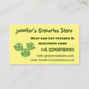 Carte De Visite Funny Brussels sprouts légumes caricature